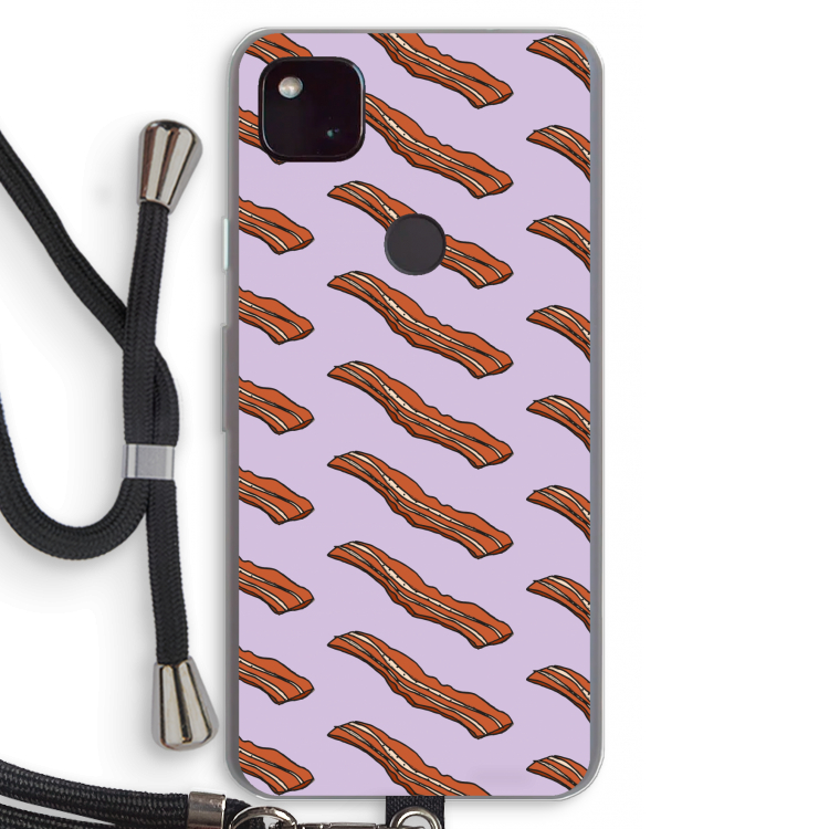 Bacon to my eggs #2: Pixel 4a 5G Transparant Hoesje met koord