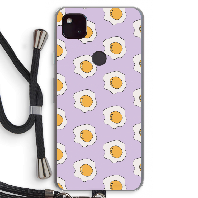 Bacon to my eggs #1: Pixel 4a 5G Transparant Hoesje met koord