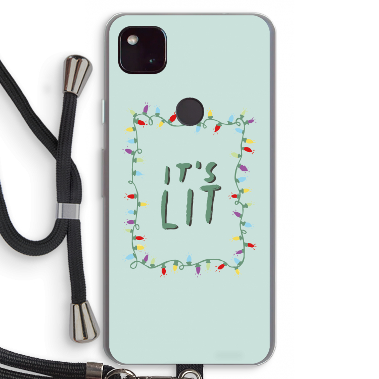 It's Lit: Pixel 4a 5G Transparant Hoesje met koord