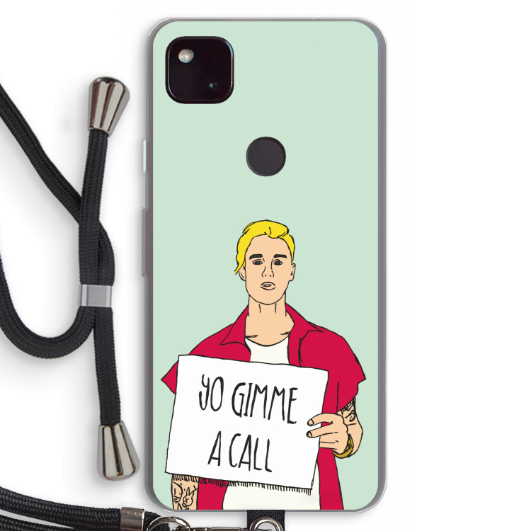 Gimme a call: Pixel 4a 5G Transparant Hoesje met koord