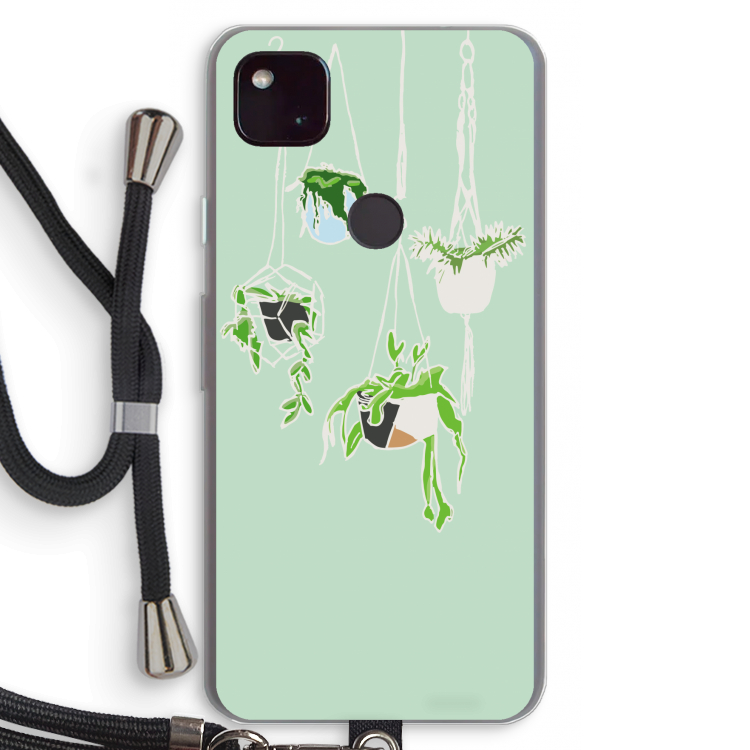 Hang In There: Pixel 4a 5G Transparant Hoesje met koord