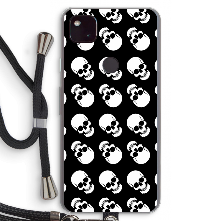 Musketon Skulls: Pixel 4a 5G Transparant Hoesje met koord