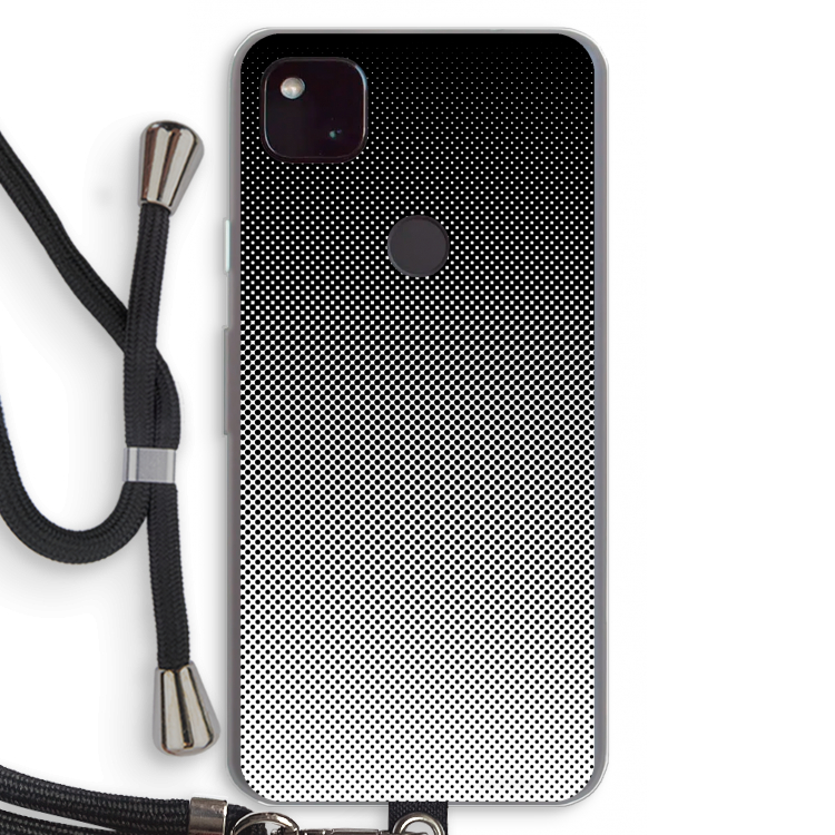 Musketon Halftone: Pixel 4a 5G Transparant Hoesje met koord