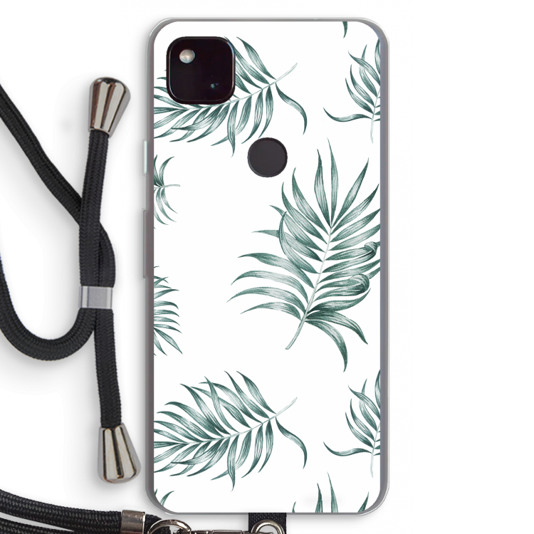 Simple leaves: Pixel 4a 5G Transparant Hoesje met koord