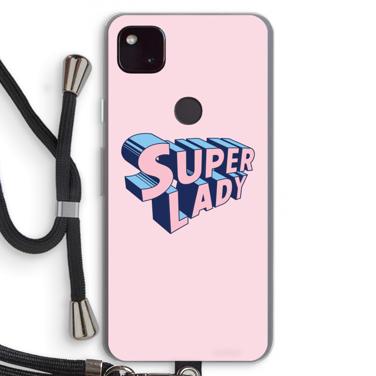Superlady: Pixel 4a 5G Transparant Hoesje met koord