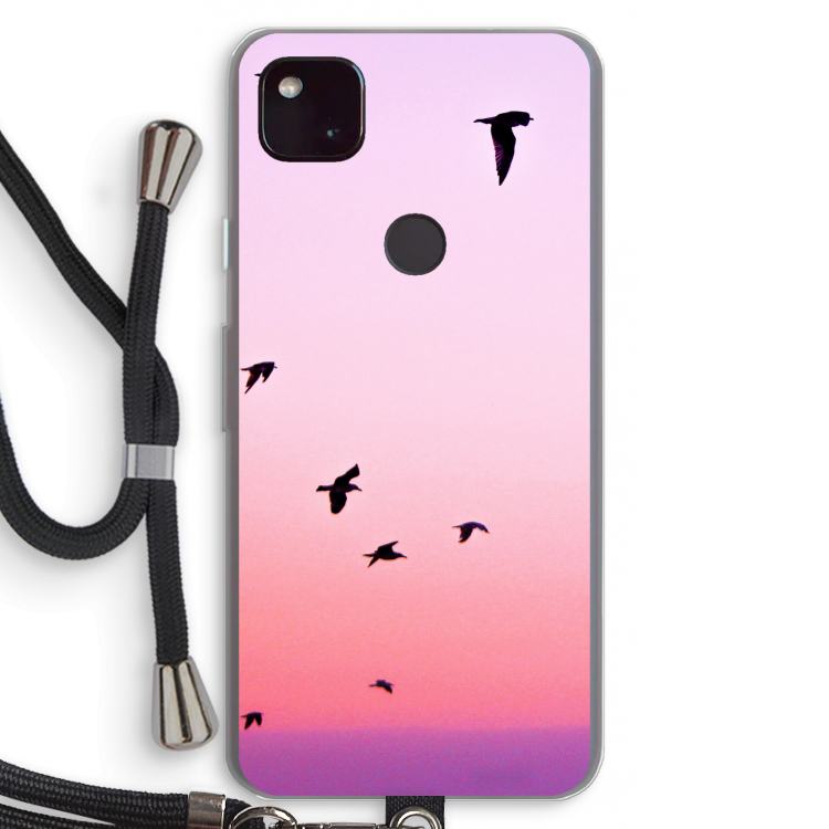 Fly away: Pixel 4a 5G Transparant Hoesje met koord
