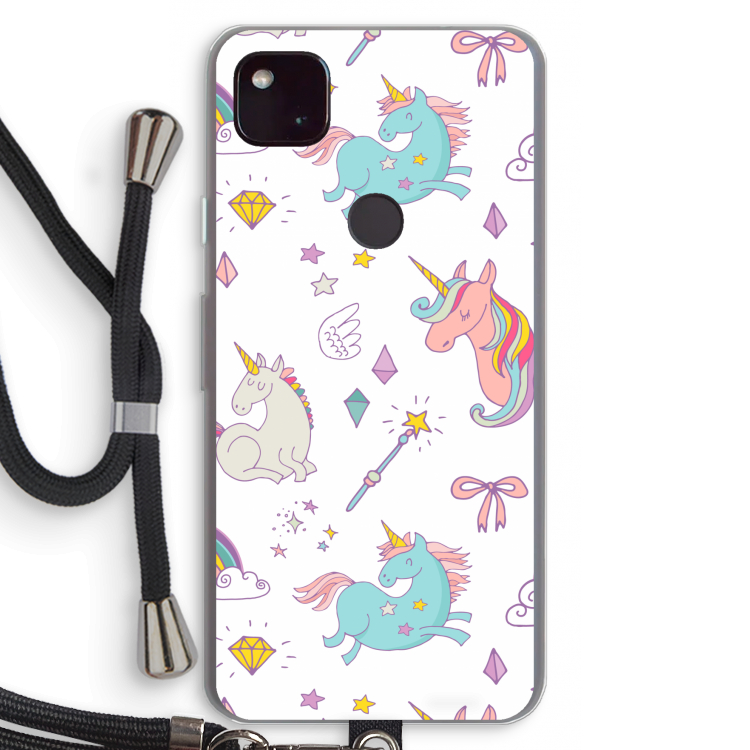 Fantasiewereld: Pixel 4a 5G Transparant Hoesje met koord