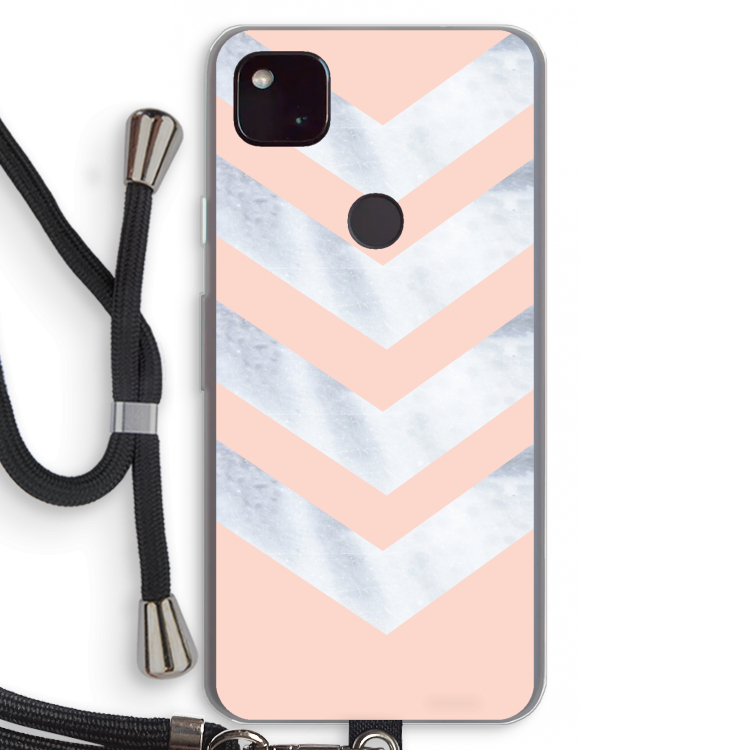 Marmeren pijlen: Pixel 4a 5G Transparant Hoesje met koord