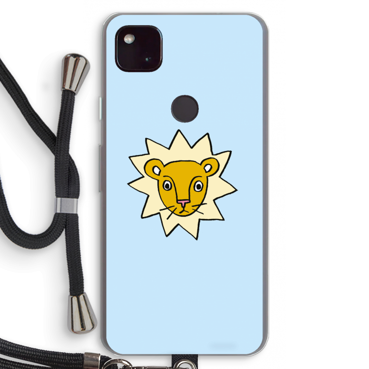 Kleine leeuw: Pixel 4a 5G Transparant Hoesje met koord
