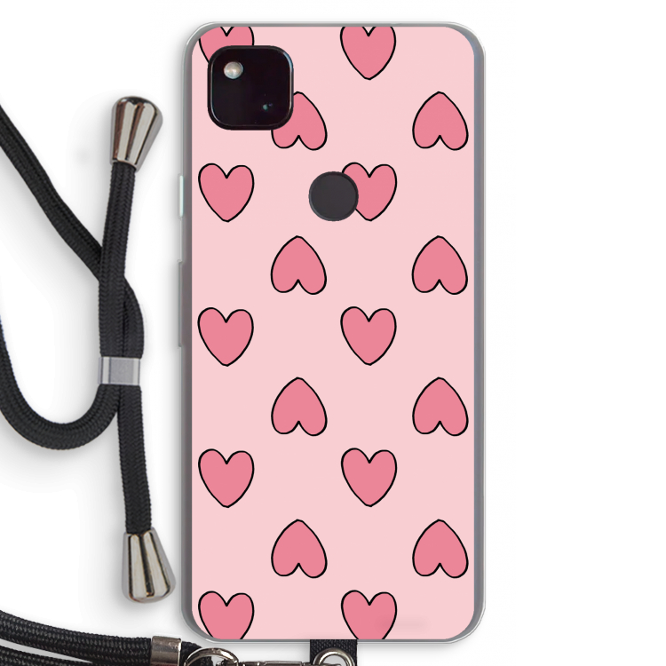 Ondersteboven verliefd: Pixel 4a 5G Transparant Hoesje met koord