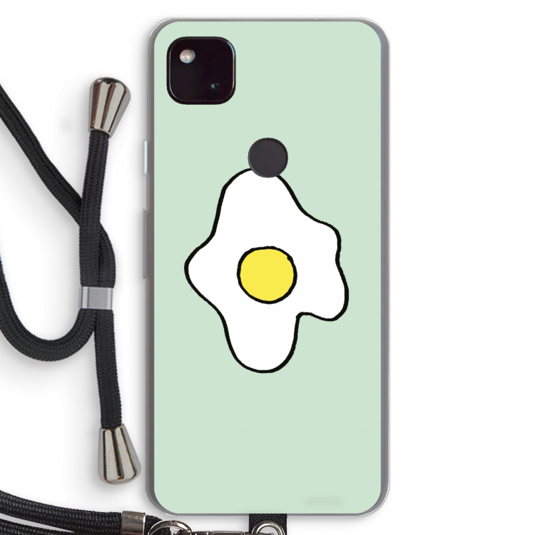 Spiegelei: Pixel 4a 5G Transparant Hoesje met koord