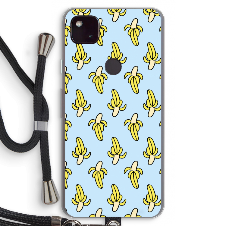 Bananas: Pixel 4a 5G Transparant Hoesje met koord