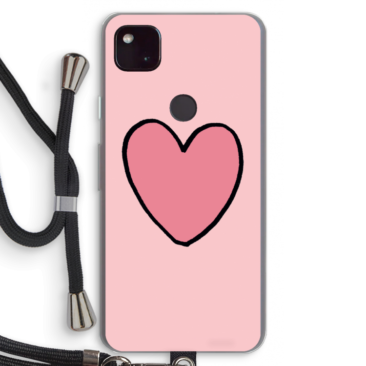 Hartje: Pixel 4a 5G Transparant Hoesje met koord
