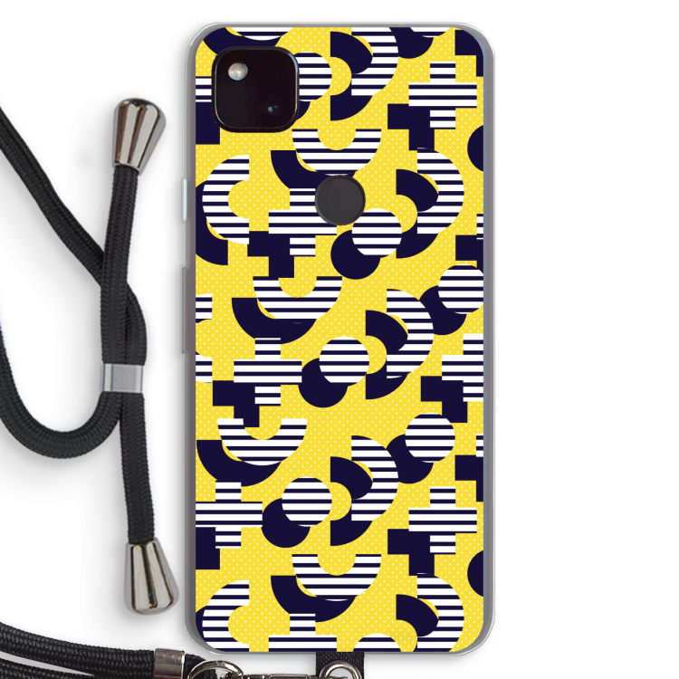 8-bit N°3: Pixel 4a 5G Transparant Hoesje met koord