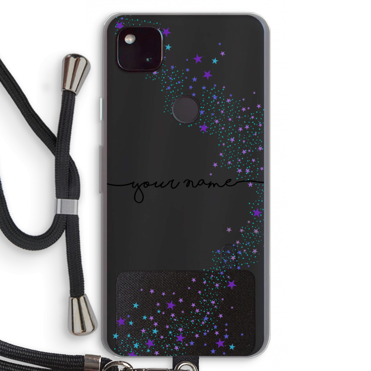 Sterren: Pixel 4a 5G Transparant Hoesje met koord
