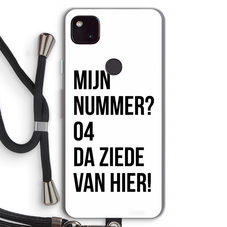 Da ziede van hier: Pixel 4a 5G Transparant Hoesje met koord