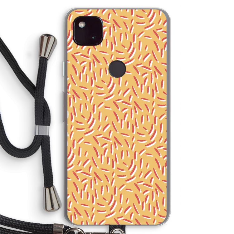 Camouflage: Pixel 4a 5G Transparant Hoesje met koord