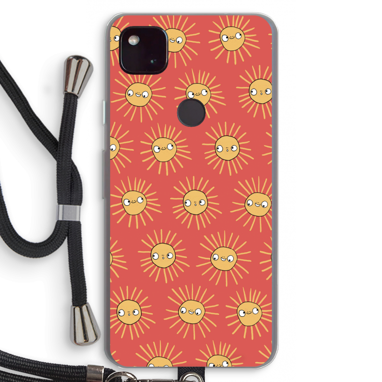 Zon: Pixel 4a 5G Transparant Hoesje met koord