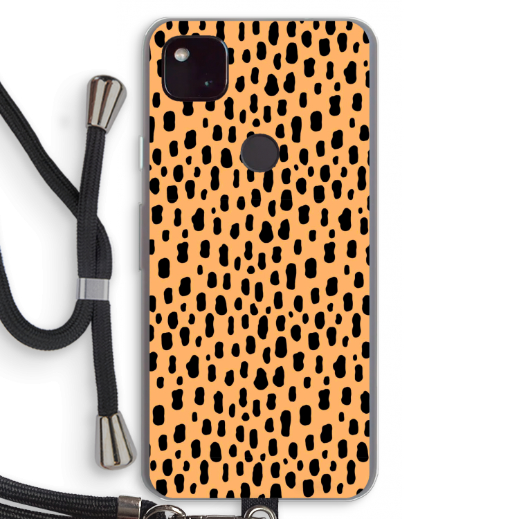 Panter: Pixel 4a 5G Transparant Hoesje met koord