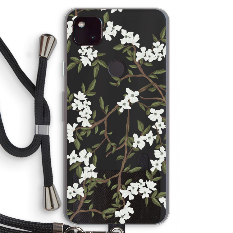 Blossoming spring: Pixel 4a 5G Transparant Hoesje met koord