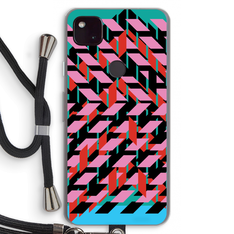 Skew Blush 2: Pixel 4a 5G Transparant Hoesje met koord