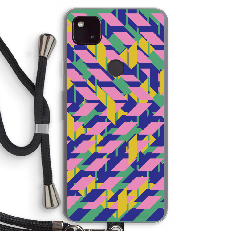 Skew Blush 1: Pixel 4a 5G Transparant Hoesje met koord