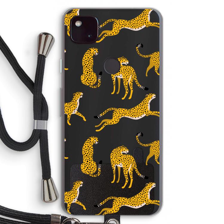Luipaard: Pixel 4a 5G Transparant Hoesje met koord