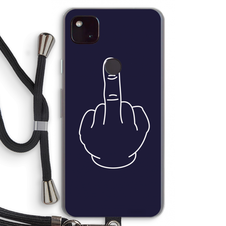 F**k U: Pixel 4a 5G Transparant Hoesje met koord
