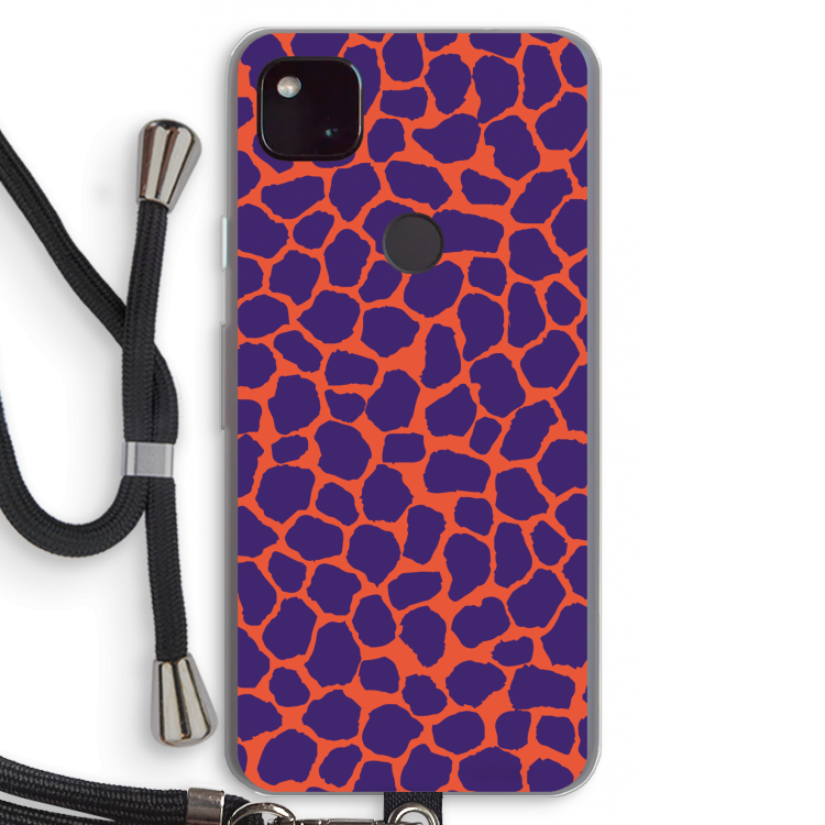 Purple Giraffe: Pixel 4a 5G Transparant Hoesje met koord