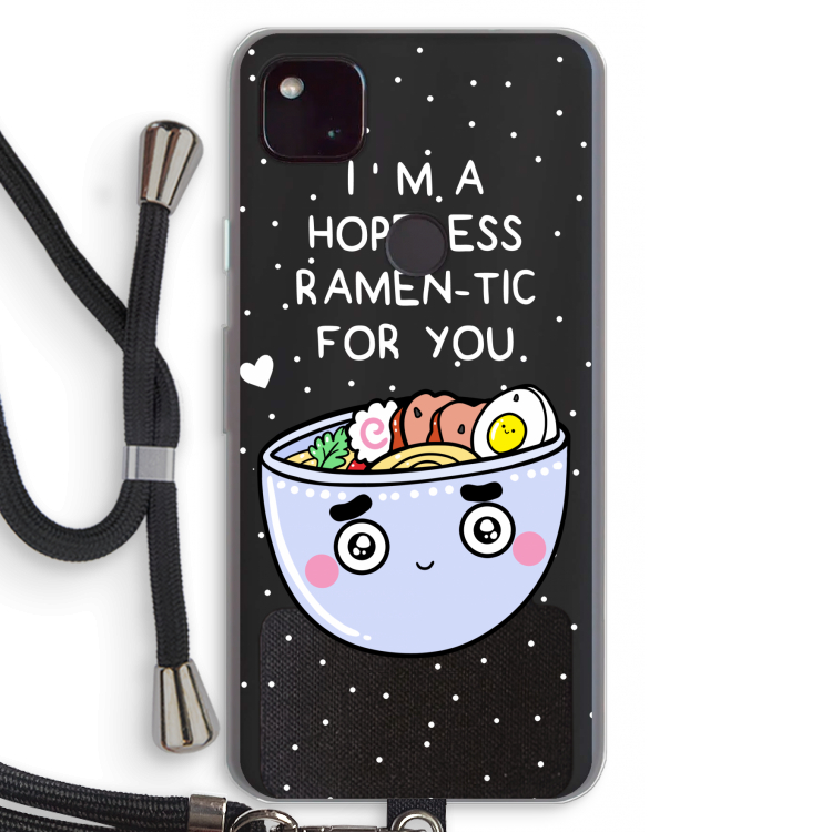I'm A Hopeless Ramen-Tic For You: Pixel 4a 5G Transparant Hoesje met koord