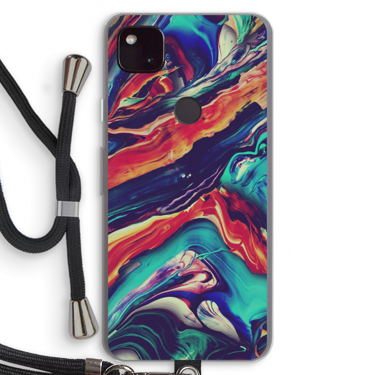 Chameleon Sun: Pixel 4a 5G Transparant Hoesje met koord