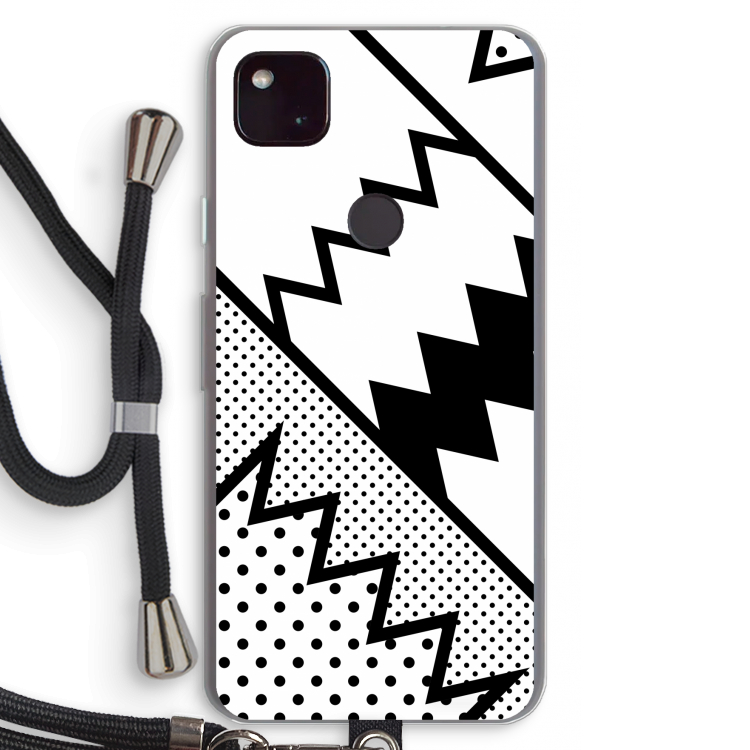 Pop Art #5: Pixel 4a 5G Transparant Hoesje met koord