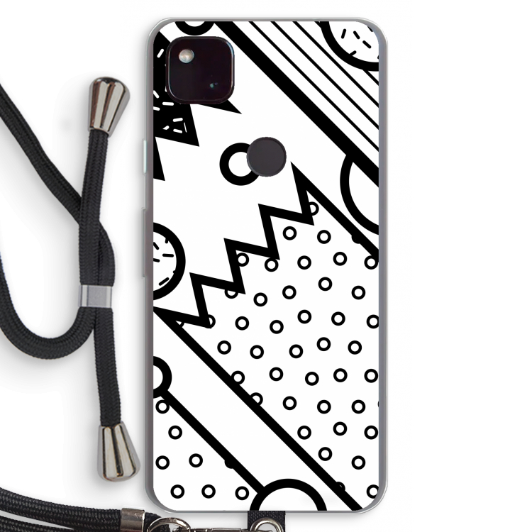 Pop Art #4: Pixel 4a 5G Transparant Hoesje met koord