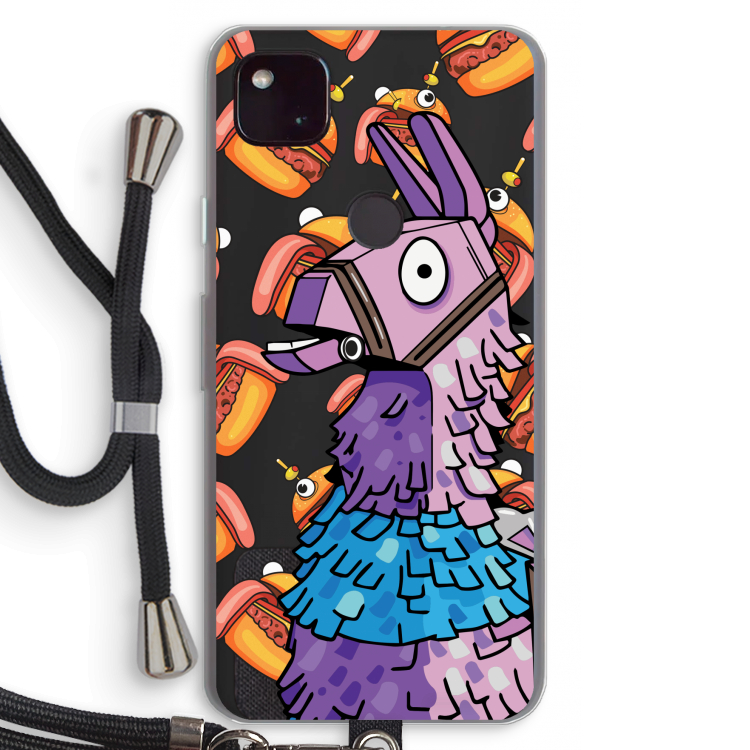 Loot Burger: Pixel 4a 5G Transparant Hoesje met koord