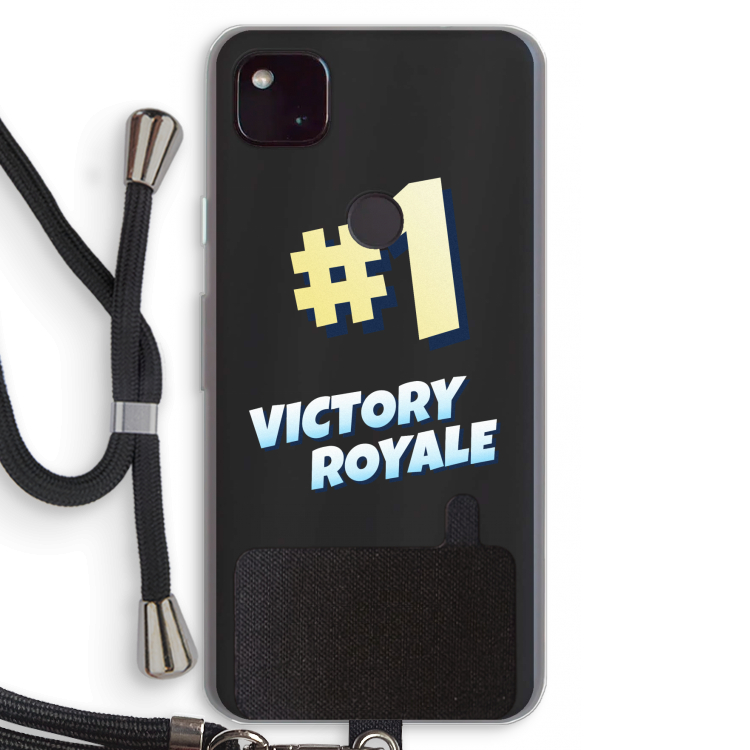 Victory Royale: Pixel 4a 5G Transparant Hoesje met koord