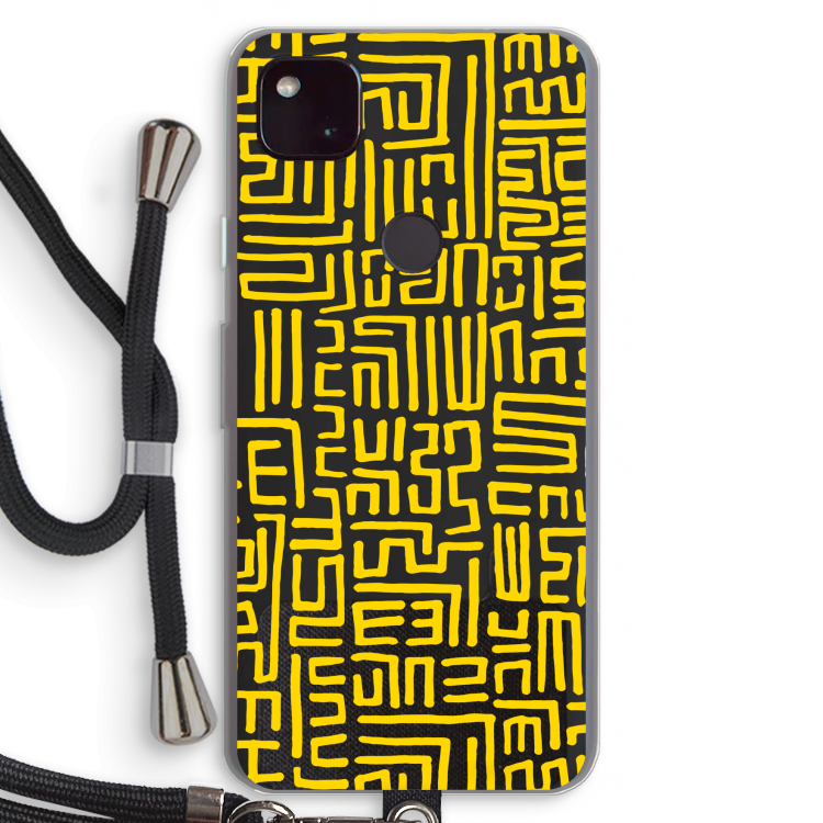 Majorelle Blue Print: Pixel 4a 5G Transparant Hoesje met koord