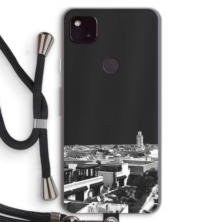 Marrakech Skyline : Pixel 4a 5G Transparant Hoesje met koord