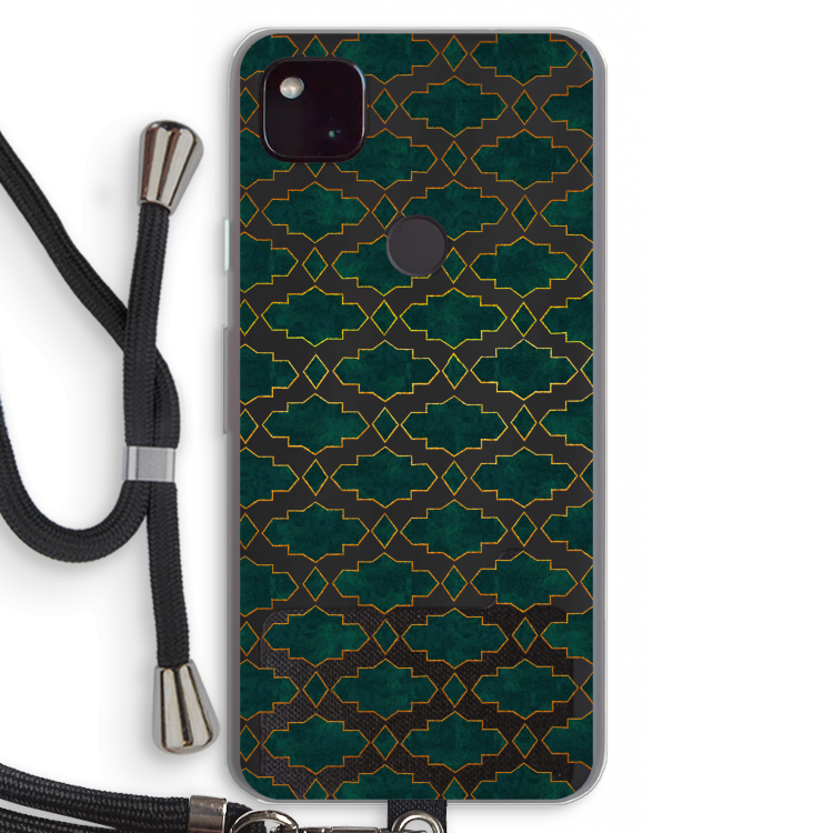 Moroccan tiles: Pixel 4a 5G Transparant Hoesje met koord