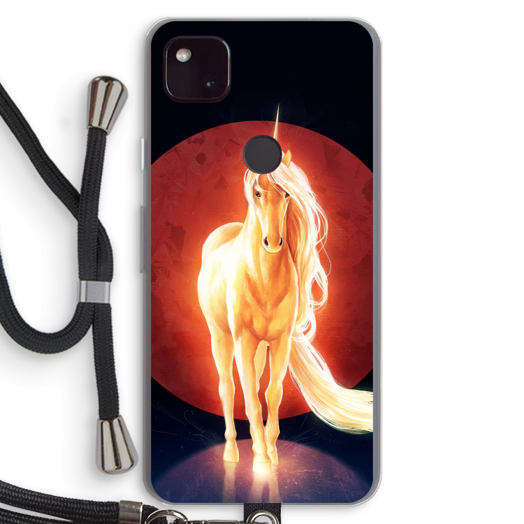 Last Unicorn: Pixel 4a 5G Transparant Hoesje met koord