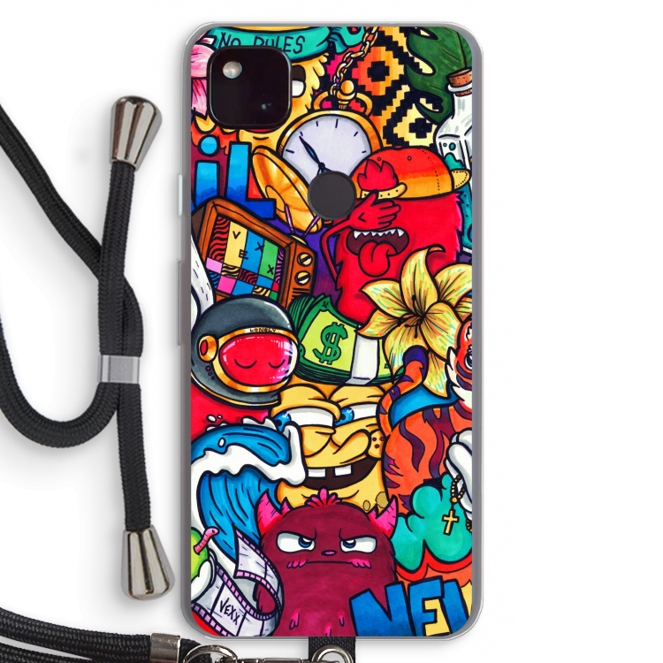 No Rules: Pixel 4a 5G Transparant Hoesje met koord