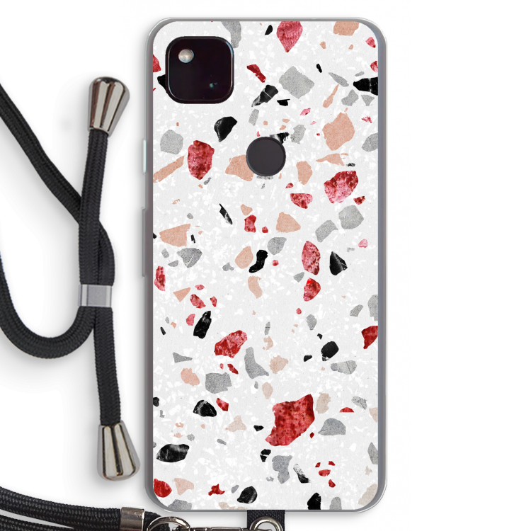 Terrazzo N°12: Pixel 4a 5G Transparant Hoesje met koord