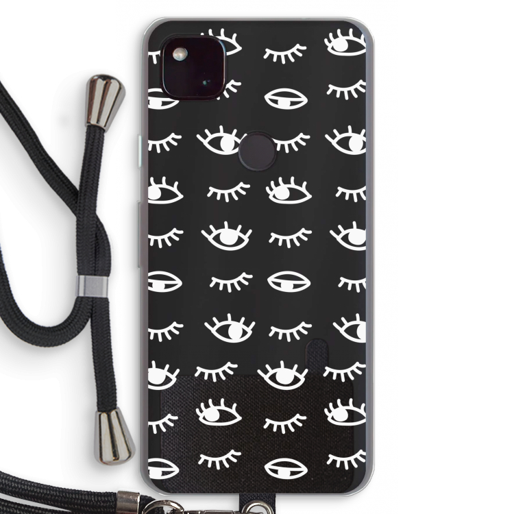 Eye pattern #3: Pixel 4a 5G Transparant Hoesje met koord