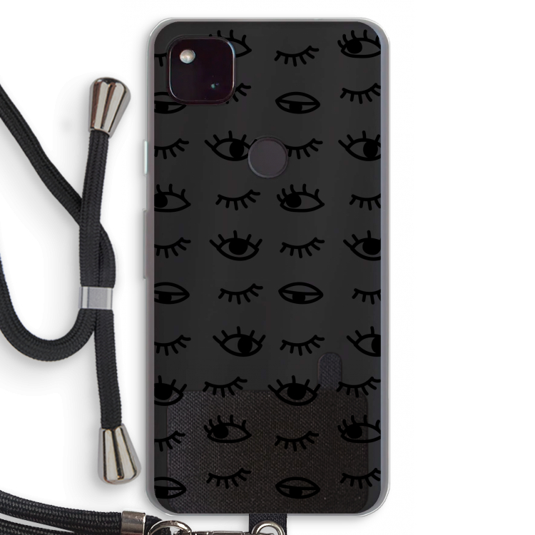 Eye pattern #2: Pixel 4a 5G Transparant Hoesje met koord