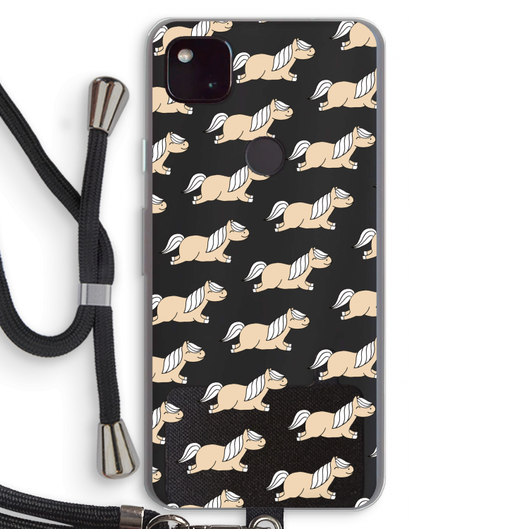 Ponys: Pixel 4a 5G Transparant Hoesje met koord