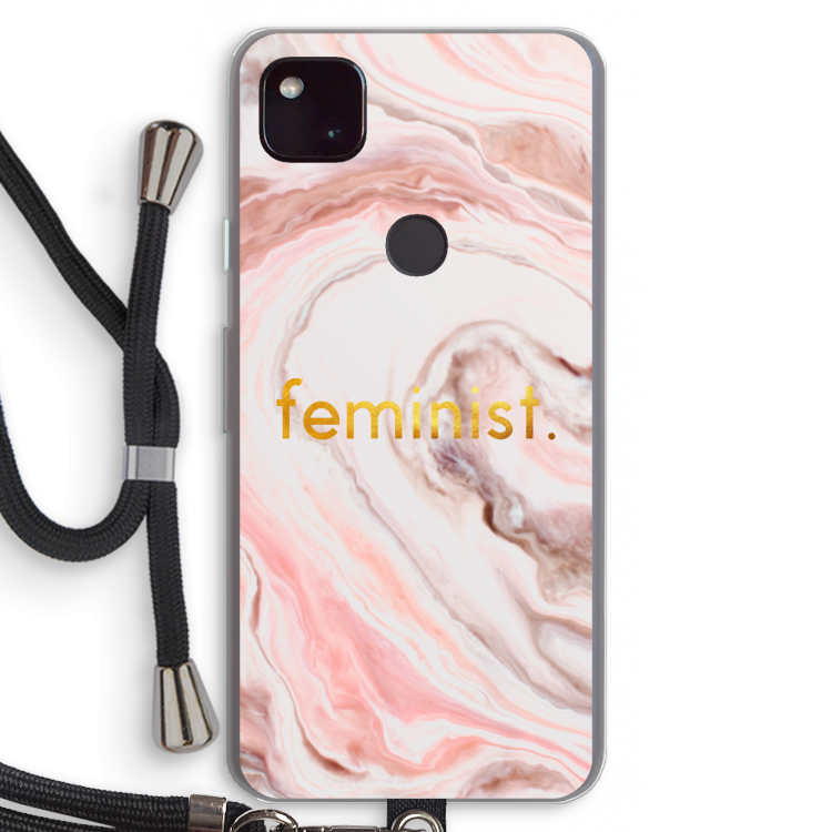 Feminist: Pixel 4a 5G Transparant Hoesje met koord