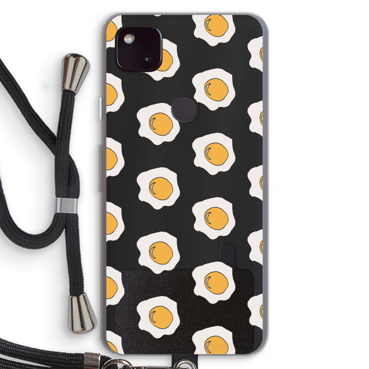 Bacon to my eggs #1: Pixel 4a 5G Transparant Hoesje met koord