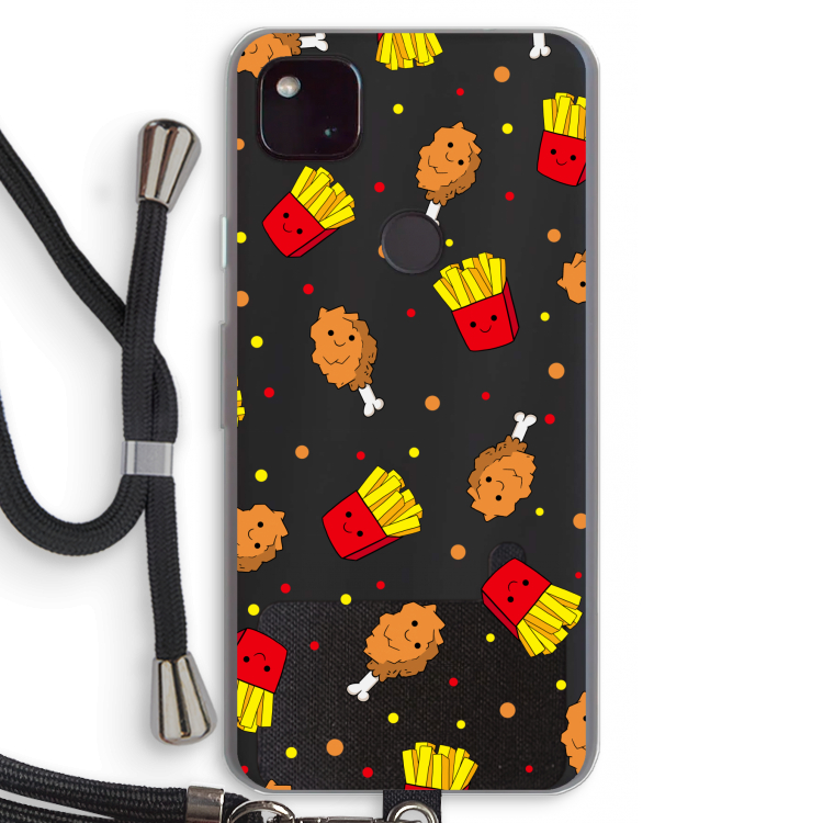 Chicken 'n Fries: Pixel 4a 5G Transparant Hoesje met koord