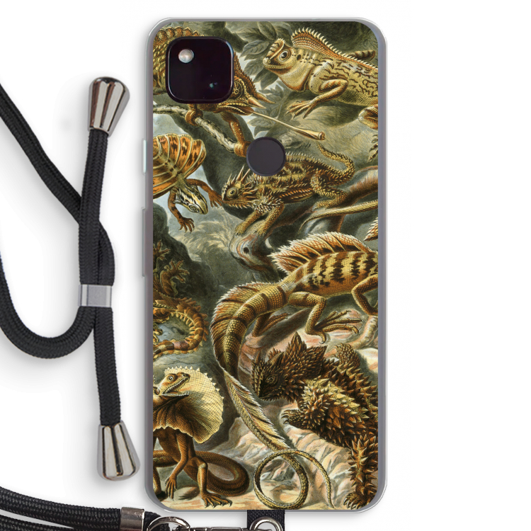 Haeckel Lacertilia: Pixel 4a 5G Transparant Hoesje met koord
