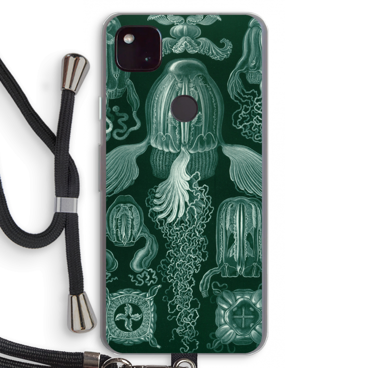 Haeckel Cubomedusae: Pixel 4a 5G Transparant Hoesje met koord