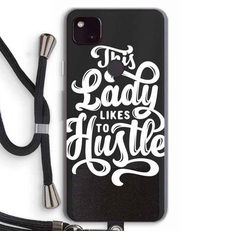 Hustle Lady: Pixel 4a 5G Transparant Hoesje met koord